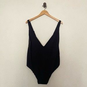 Good American Lounge One-Piece Swimsuit V-Neck Low Back
